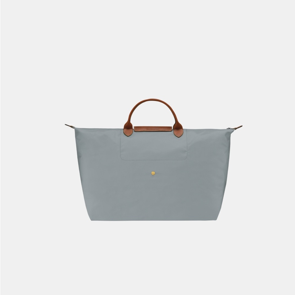 LONGCHAMP Le Pliage Original L 21” Travel Bag - Steel/Gold - NWT! - Picture 3 of 4